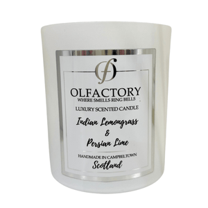 LUXURY SCENTED CANDLE - Indian Lemongrass & Persian Lime - Olfactory Candles