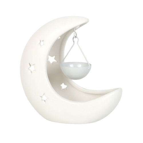 Oil Burner - White Crescent Moon - Olfactory Candles