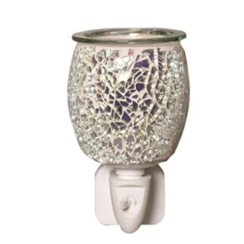 Wax Melt Burner Plug-in - Silver Glass Mosaic - Olfactory Candles